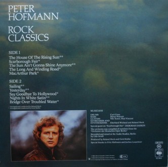 Peter Hofmann - Rock Classics.
Лейбл: CBS – CBS 85965.
Формат: Пластинки. . фото 3