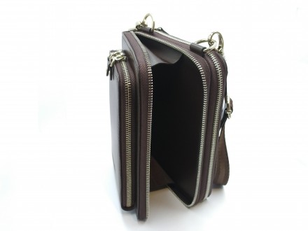 Небольшая сумка, ручной работы, из натуральной кожи "Kaiser" коричнево. . фото 8
