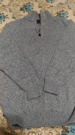 Продам мужской свитер голубой меланжевый (рябенький). В реале более насыщенно го. . фото 5
