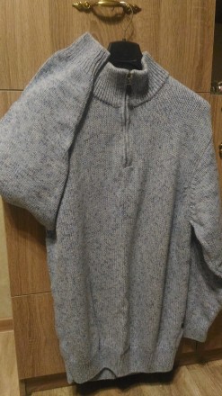 Продам мужской свитер голубой меланжевый (рябенький). В реале более насыщенно го. . фото 2