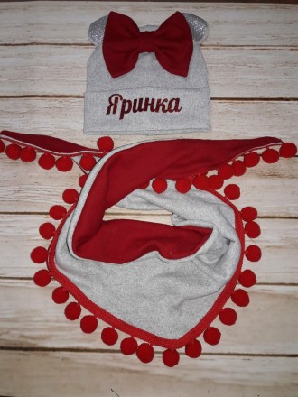 Комплект для дівчинки (шапка+хомут). Онуфриевка. фото 1 Комплект для дівчинки (шапка+хомут). Онуфриевка. фото 1