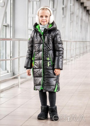 Зимове подовжене пальто-пуховик на дівчинку підлітка.
Розмір 34 - 40
Рост 134 - . . фото 1