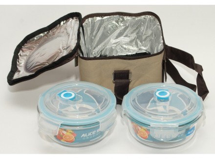 Термосумка +2судочка на 620мл стекло микроволновка. Одесса. фото 1