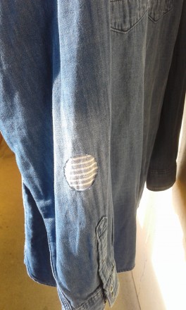 Джинсова сорочка Banana Republic - XL - нова з бірками, блакитного кольору, довж. . фото 6