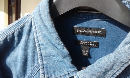 Джинсова сорочка Banana Republic - XL - нова з бірками, блакитного кольору, довж. . фото 4