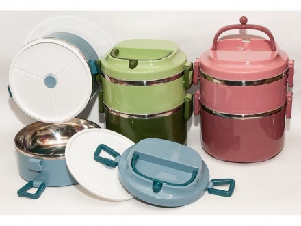 Термос для еды 1.7л на 2 отделения нержавейка. Одесса. фото 1