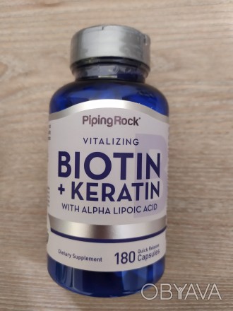 Біотин 5000 мкг плюс кератин і альфа-ліпоєва кислота, вітамінний комплекс для во. . фото 1