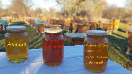 В наличии имеется 3 вида мёда 2021 года откачки:
-Акация
-Горное разнотравье
. . фото 2
