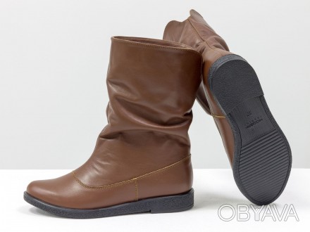 
Отличные комфортные высокие ботинки из натуральной кожи светло-коричневого или . . фото 1