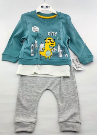 Костюм 3, 6, 9 місяців Туреччина трикотажний для новонародженого хлопчика бірюзо. Хмельницький. фото 1