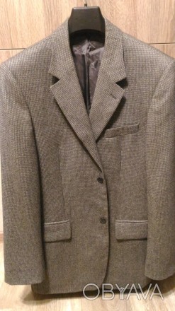 Продам мужской пиджак серого цвета в мелкую клеточку  на 50 р-р. 100%  Vergine w. . фото 1