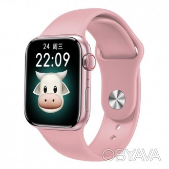 Смарт-часы Smart watch M16 plus series 6 pink умный фитнес браслет (уведомления,. . фото 1
