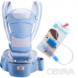 Хипсит переноска Baby Carrier 6 в 1 Джинсовый + Детский назальный аспиратор Сини. . фото 1 Хипсит, Эрго-рюкзак, кенгуру переноска для переноски детей 6 в 1 имеет небольшой. . фото 1