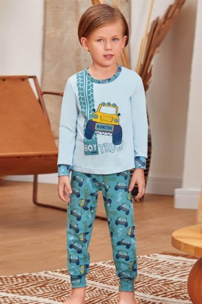 Пижама для мальчика Арт 9777-207
Цвет: 207 голубой
Состав: 95% хлопок 5% эластан. . фото 2