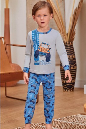 Пижама для мальчика Арт 9777-167
Цвет: 167 серый с синим
Состав: 95% хлопок 5% э. . фото 2