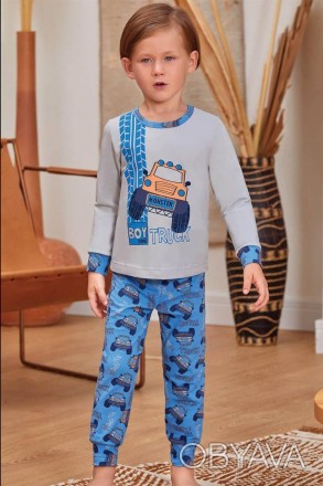 Пижама для мальчика Арт 9777-167
Цвет: 167 серый с синим
Состав: 95% хлопок 5% э. . фото 1