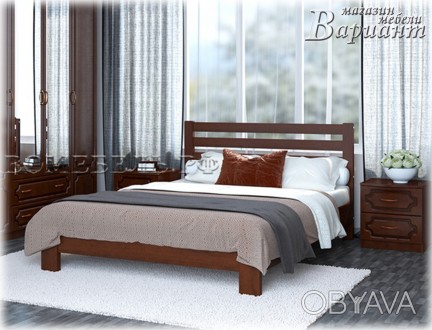 Кровать изготовлена из массива сосны. Модель имеет стандартную длину спального м. . фото 1