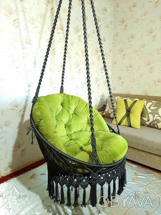 Шикарное удобное подвесное кресло, с богатыми, мягкими, похожими на облака подуш. . фото 1