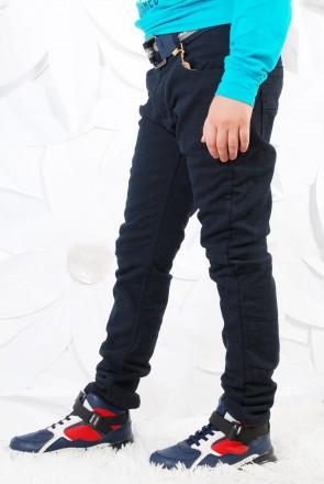 Котоновые утепленные брюки для мальчика классического покроя.
Ткань с антистатич. . фото 3