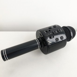 Беспроводной микрофон караоке bluetooth WS858 Karaoke Black 
Беспроводной караок. . фото 6
