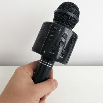 Беспроводной микрофон караоке bluetooth WS858 Karaoke Black 
Беспроводной караок. . фото 7