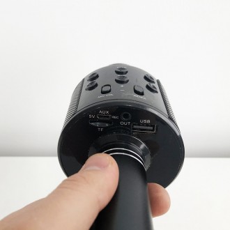 Беспроводной микрофон караоке bluetooth WS858 Karaoke Black 
Беспроводной караок. . фото 8