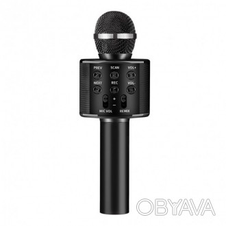 Беспроводной микрофон караоке bluetooth WS858 Karaoke Black 
Беспроводной караок. . фото 1