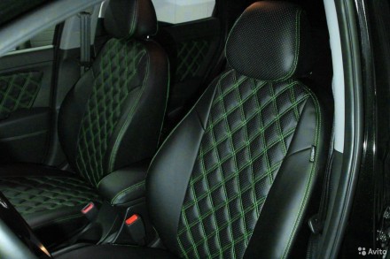 Чехлы в салон автомобиля Форд Фьюжн (Ford Fusion) модельные Премиум Ромб из экок. . фото 2