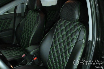 Чехлы в салон автомобиля Форд Фьюжн (Ford Fusion) модельные Премиум Ромб из экок. . фото 1
