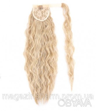 
	Длинный светлый шиньон волнистые волосы - пшеничный, выглядят как настоящие ши. . фото 1