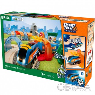 Велика дитяча залізниця BRIO Smart Tech 
 -Кількість елементів -37 шт
 -Розмір з. . фото 1
