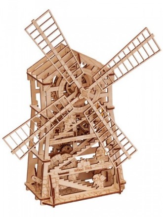 Деревянный конструктор 3D пазл Wood Trick "Механическая мельница" 131 дет. Львов. фото 1 Деревянный конструктор 3D пазл Wood Trick "Механическая мельница" 131 дет. Львов. фото 1