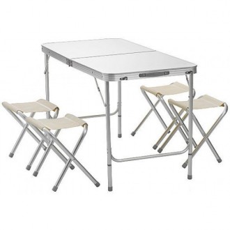 Стол для пикника со стульями Folding table; белыйРаскладной стол для пикника - н. . фото 2