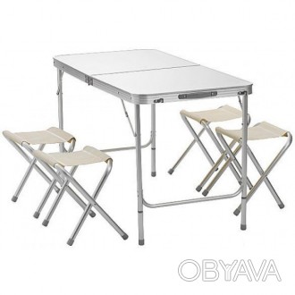 Стол для пикника со стульями Folding table; белыйРаскладной стол для пикника - н. . фото 1