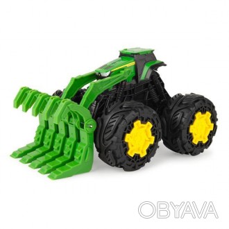 Игрушечный трактор John Deere Kids Monster Treads с ковшом и большими колесами (