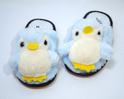 Тапочки PENGUIN арт.C82-2, пингвин, голубой Изготовлены из искусственного меха. . . фото 3