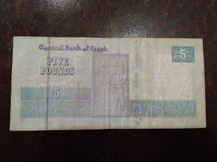 Банкнота Five Pounds. 5 єгипетських фунтів.. . фото 3
