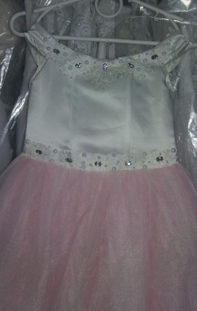 Детское нарядное платье "Линта" (кремово-розовое) - моднейшее пышное к. . фото 3