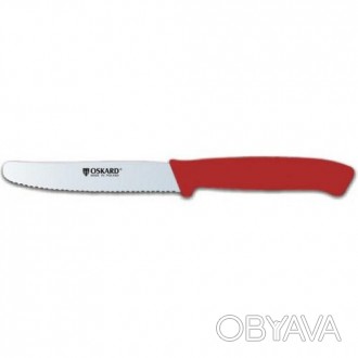Нож кухонный Oskard NK038Z L11cm зубчатый красная ручка