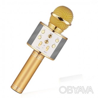 Беспроводной микрофон караоке bluetooth WS858 Karaoke GoldБеспроводной караоке м. . фото 1