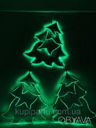 Красивый вариант LED гирлянды в виде яркой зеленой елки. Подарит вам и вашим гос. . фото 1