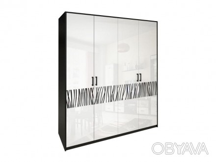
Шкаф четырехдверный Терра белый глянец/черный мат без зеркал
Характеристики:
Эл. . фото 1