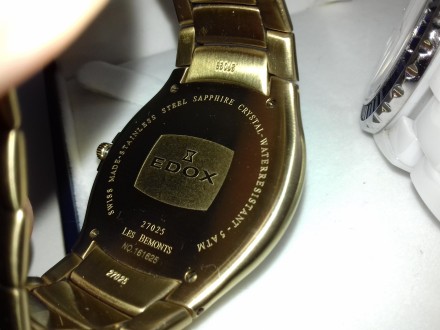 Годинник EDOX (з позолотой), Швейцарія легке б.в, дуже мілкі потертості на реміш. . фото 10