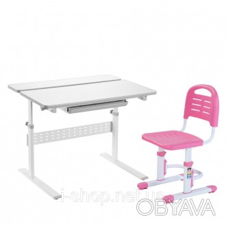 Комплект-трансформер Fundesk парта Colore Grey + детский стул FunDesk SST3L Pink. . фото 1
