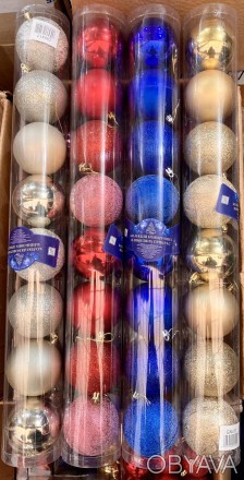 Ёлочные игрушки новогодние шары 2021 Новый Год d 80mm 8шт туба
Пластик, упаковка. . фото 1