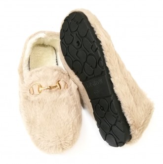 Тапочки мокасины женские бежевые с мехом.
Домашняя обувь в интернет-магазине Mod. . фото 5