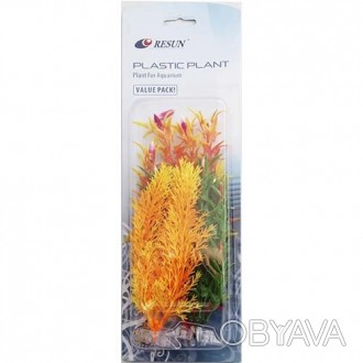 Набор аквариумных растений Resun PLK 134, пластик, 3 штНабор с пластиковыми раст. . фото 1