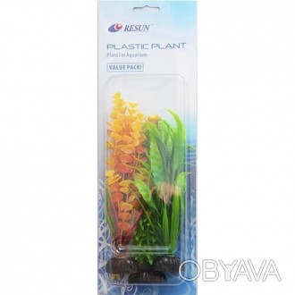 Набор аквариумных растений Resun PLK 135, пластик, 3 штНабор с пластиковыми раст. . фото 1