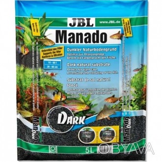 Тёмный натуральный субстрат JBL Manado Dark для аквариумов, 5 лидеально подходит. . фото 1