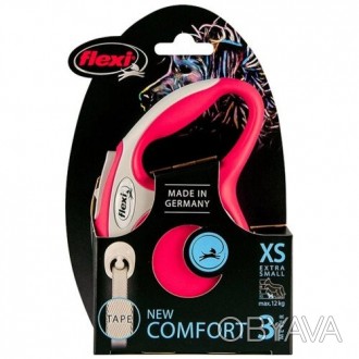 Рулетка Flexi New Comfort XS, для собак, 3 м, лента, краснаяКоллекция NEW COMFOR. . фото 1